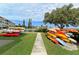 Kayak storage area with various kayaks available at 4800 Gulf Of Mexico Dr # Ph 3, Longboat Key, FL 34228