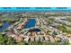 Aerial view showcasing a single-Gathering home's location in a residential community at 4867 Sabal Lake Cir, Sarasota, FL 34238