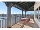 Relaxing waterfront patio with table and chairs at 5060 Lake Overlook Ave, Bradenton, FL 34208