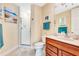 Clean bathroom, featuring a walk-in shower and single vanity at 5306 Manorwood Dr # 2A, Sarasota, FL 34235