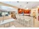 Kitchen with granite countertops and cherry wood cabinets at 5306 Manorwood Dr # 2A, Sarasota, FL 34235