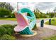 Community landmark sculpture with a colorful fish design at 730 40Th St, Sarasota, FL 34234