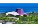 Aerial view of the Van Wezel Performing Arts Hall by the bay at 730 40Th St, Sarasota, FL 34234