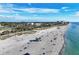 Breathtaking aerial view of the white sand beach with sparkling ocean water at 461 Nokomis S Ave, Venice, FL 34285