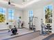 State-of-the-art fitness center with various equipment and large windows at 8436 Cane Bay Ct, Lakewood Ranch, FL 34202