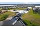 Aerial view of a boat lift providing easy access to the water and waterfront community at 942 Preservation St, Bradenton, FL 34208