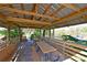 Relaxing community gazebo with picnic tables and waterfront views at 963 River Wind Cir, Bradenton, FL 34212