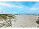 Expansive sandy beach with lounge chairs at 1200 E Peppertree Ln # 307, Sarasota, FL 34242