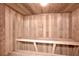 Clean and simple sauna with wooden walls and benches at 1200 E Peppertree Ln # 307, Sarasota, FL 34242