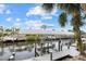 Private boat lift on the canal with covered dock at 4611 Shark Dr, Bradenton, FL 34208