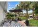 Charming patio with seating and waterfront views at 4611 Shark Dr, Bradenton, FL 34208