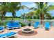 Relaxing lounge area with fire pit and seating at 3404 79Th Street W Cir # 203, Bradenton, FL 34209