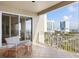 Spacious balcony offering city and water views at 35 Watergate Dr # 804, Sarasota, FL 34236