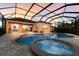 Screened pool and spa with sunset views at 3618 Summerwind Cir, Bradenton, FL 34209