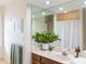 Bathroom boasts a large mirror and updated vanity at 3808 El Conquistador Pkwy, Bradenton, FL 34210