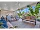 Relaxing screened porch with comfortable seating and lush greenery at 15415 Derna Ter, Bradenton, FL 34211