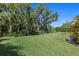 Expansive backyard with mature trees providing shade and privacy at 6318 Anise Dr, Sarasota, FL 34238