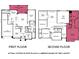 Floor plan showcasing the layout of the first and second floors of the home at 6318 Anise Dr, Sarasota, FL 34238