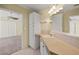 Clean bathroom with single sink vanity and shower at 3386 Oakwood N Blvd, Sarasota, FL 34237