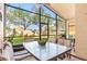 Relaxing screened patio with table and chairs, overlooking backyard at 4311 65Th E Ter, Sarasota, FL 34243