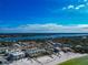 Aerial view of beachfront property with ocean and city views at 915 Seaside Dr # 604, Sarasota, FL 34242