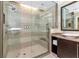 Spa-like bathroom with walk-in shower and modern vanity at 915 Seaside Dr # 604, Sarasota, FL 34242