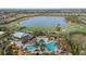 Aerial view of community pool and golf course at 12606 Fontana Loop, Bradenton, FL 34211