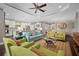 Open living space with a view of the kitchen and multiple seating areas at 12606 Fontana Loop, Bradenton, FL 34211