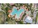 Aerial view of resort-style pool with lounge chairs and palm trees at 12606 Fontana Loop, Bradenton, FL 34211
