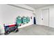 Garage with storage for beach chairs and other items at 129 Mckinley Dr, Sarasota, FL 34236