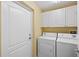 Bright laundry room, washer, dryer, cabinets and storage at 3841 Albacete Cir # 51, Punta Gorda, FL 33950