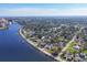 Aerial view of neighborhood near waterfront at 118 24Th W St, Bradenton, FL 34205