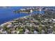 Aerial view of waterfront homes and city skyline at 118 24Th W St, Bradenton, FL 34205
