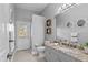 Bathroom with granite vanity and shower at 2957 Wilderness E Blvd, Parrish, FL 34219