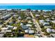 Aerial view showcasing the home's location near the beach at 307 Spring Ave, Anna Maria, FL 34216