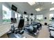 Fitness center with cardio equipment and large windows at 5759 Benevento Dr, Sarasota, FL 34238