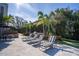 Relaxing outdoor patio with sun loungers, an outdoor grill, and lush landscaping for ultimate comfort at 1541 Bay Point Dr, Sarasota, FL 34236