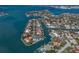 Breathtaking aerial view of waterfront homes along scenic canals and waterways at 367 W Royal Flamingo Dr, Sarasota, FL 34236