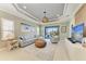 Living Room with tray ceilings, and sliding doors to outdoor patio at 4514 Big Woods Way, Parrish, FL 34219