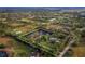Captivating aerial view showcasing a pond surrounded by lush greenery and serene countryside homes, nature's beauty and tranquility at 5645 Churchill Downs Rd, Sarasota, FL 34241