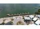 Aerial view showcasing the community dock and waterfront access at 2601 Gulf N Dr # B16, Bradenton Beach, FL 34217