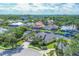 Stunning aerial view of a home in a waterfront community with lush trees and canal in the backyard at 4708 Clipper Dr, Bradenton, FL 34208
