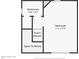 Floor plan of the second level featuring a bedroom, bathroom, and stairs leading to the lower level at 4708 Clipper Dr, Bradenton, FL 34208