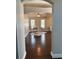 Home office space with vaulted ceilings, hardwood floors, and stylish desk at 16621 Berwick Ter, Lakewood Ranch, FL 34202