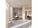 Stylish home office space with modern decor, built-in shelving, and comfortable seating at 223 Golden Gate Point # 2A, Sarasota, FL 34236