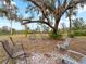 Seating area under large oak trees with hanging swings creating an outdoor oasis at 8107 High Oaks Trl, Myakka City, FL 34251