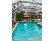 Private screened-in pool surrounded by lush landscaping, providing a serene and secluded oasis at 8107 High Oaks Trl, Myakka City, FL 34251