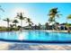A large pool featuring a zero entry walk in surrounded by beautiful palm trees at 204 Villoresi Blvd, Nokomis, FL 34275