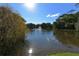 A scenic lake with a fountain in the center offers a picturesque view surrounded by lush trees and greenery at 2264 Floyd St, Sarasota, FL 34239