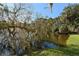 A serene pond with Spanish moss-draped trees reflecting in the water offers a tranquil escape at 2264 Floyd St, Sarasota, FL 34239